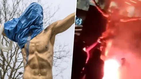 Barras del Malmo vandalizan y prenden fuego la estatua de Ibrahimović