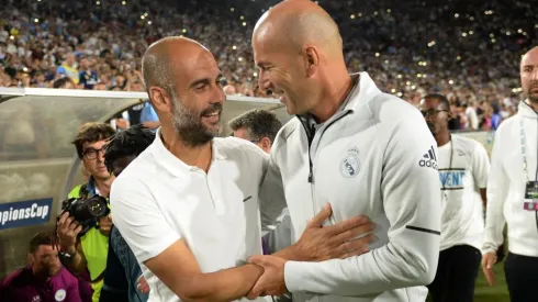 Foto de Pep Guardiola con Zinedine Zidane.