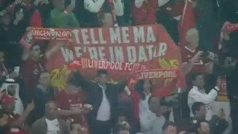 Los hinchas de Liverpool, presentes en Qatar.