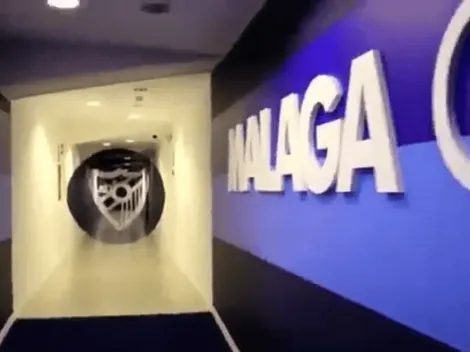 Están locos: efecto óptico en el pasillo del estadio del Málaga