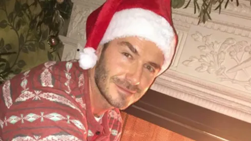 Beckham celebrando la Navidad.