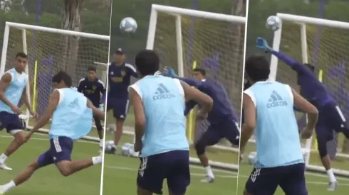 Foto de Esteban Andrada y su atajada.