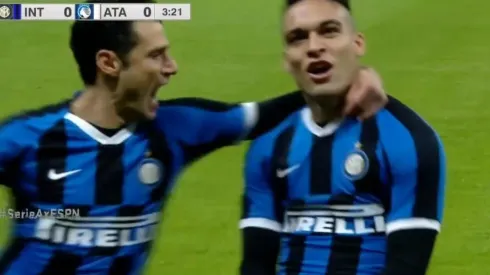 El festejo de Lautaro Martínez.