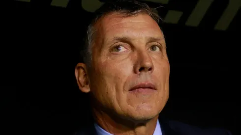 El técnico uruguayo no habló más de dos minutos con la prensa.