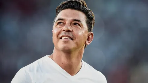 Muñeco recuperado: tras la operación, Gallardo dirigió la práctica de River