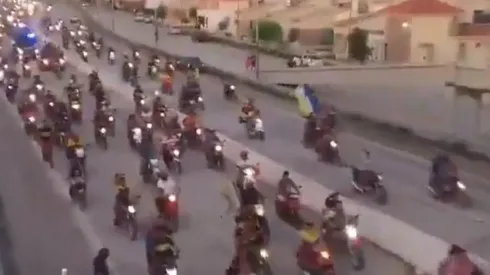 La impactante caravana de hinchas de Boca.