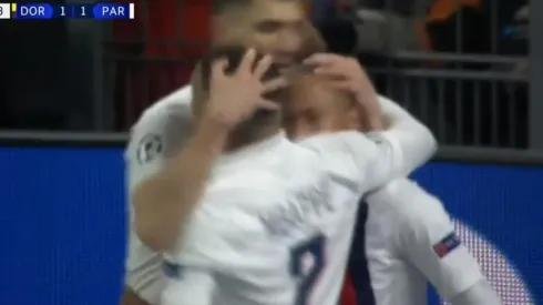 El festejo tras el gol de Neymar.