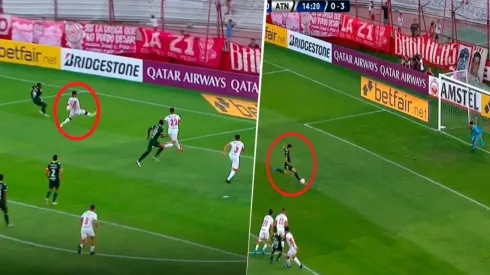 Así fue el primer gol de Nacional contra Huracán en el duelo de vuelta.