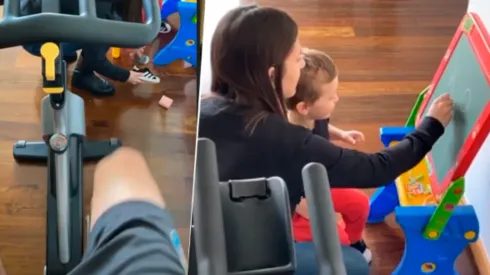 Agustín Marchesín pasa la cuarentena junto a su familia.