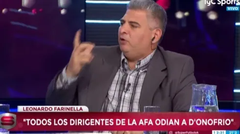 Farinella: "Todo el fútbol argentino ahora odia a D'Onofrio"
