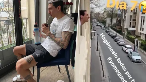 Video: Di María, harto de estar encerrado en su casa, se asomó por la ventana a gritar