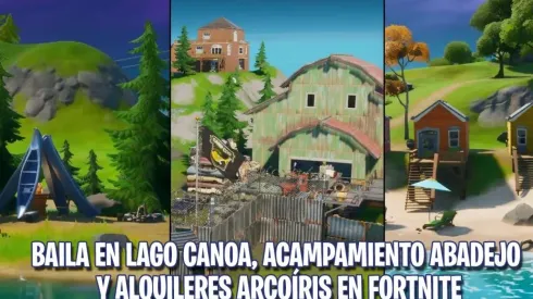 Baila en Lago Canoa, Acampamiento Abadejo y Alquileres Arcoíris en Fortnite