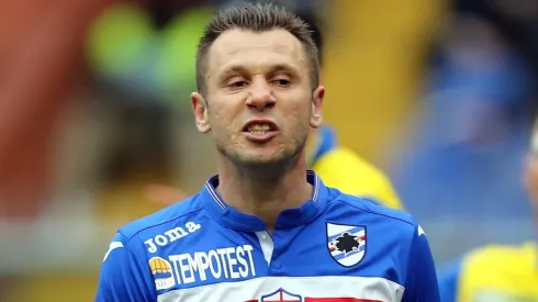 Antonio Cassano con la camiseta de Sampdoria.