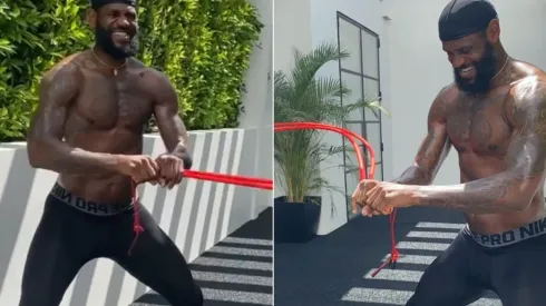 Con una impresionante barba, LeBron James se mostró entrenando