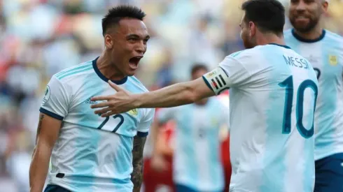 Messi y Lautaro Martínez en la Selección Argentina.