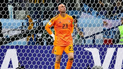 Foto de Caballero, arquero de la Selección Argentina.