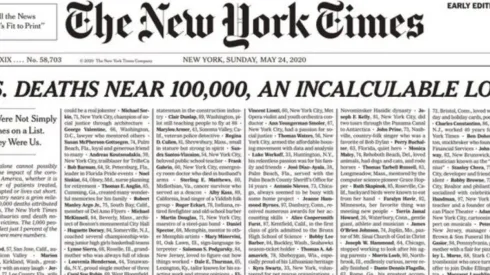 La primera página del periódico estadounidense.