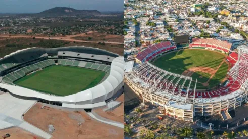 A la izquierda, el estadio que usarían los Delfines.