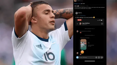 Foto de Urzi y captura del chat.