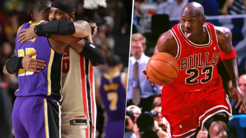 LeBron James, Carmelo Anthony y Michael Jordan. Foto: Getty.