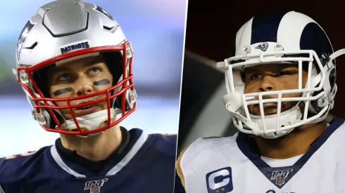 Tom Brady y Aaron Donald. Foto: Getty.