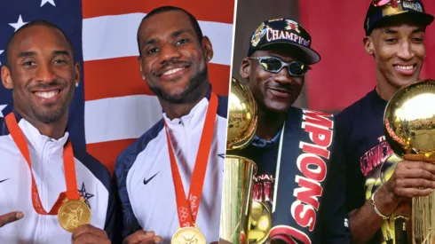 Kobe Bryant, LeBron James, Michael Jordan y Scottie Pippen. Foto: Getty Images