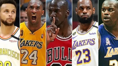 Curry, Bryant, Jordan, James y O'neal. Foto: Getty Images.