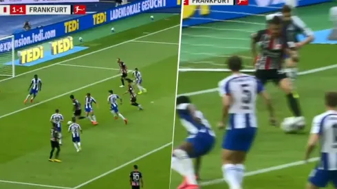 Kamada eludió a todos y André Silva definió de taco