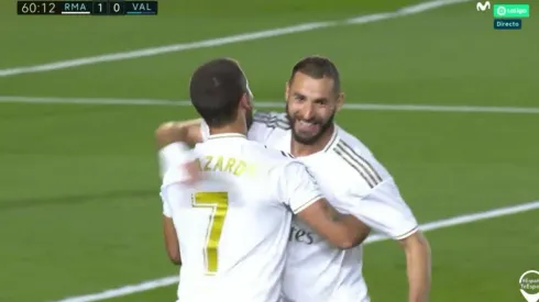 Apareció la dupla Hazard-Benzema para que Real Madrid haga el 1-0