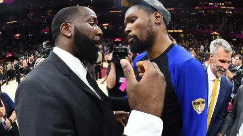 Kendrick Perkins y Kevin Durant (Getty Images)