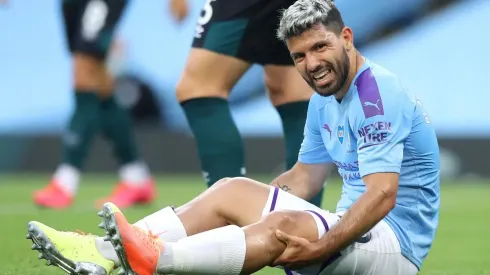 El rostro de dolor de Sergio Agüero.