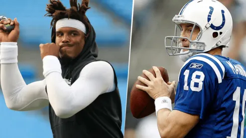Cam Newton y Peyton Manning (Getty Images)