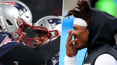 Tom Brady, Julian Edelman y Cam Newton (Getty Images)