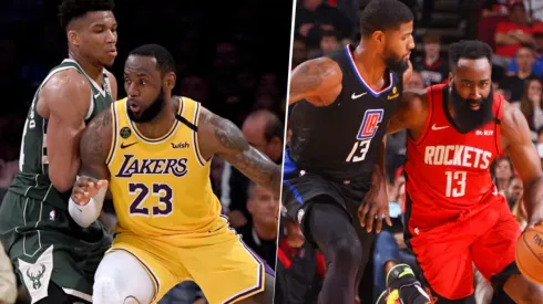 Giannis Antetokounmpo, LeBron James, Paul George y James Harden (Getty Images)