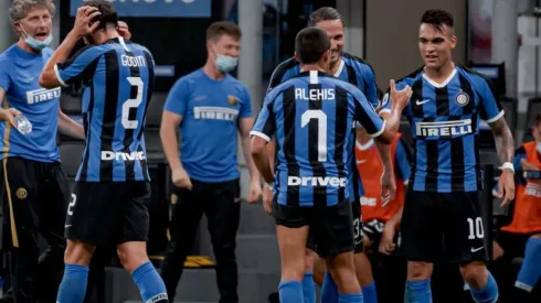 El festejo de los jugadores de Inter.