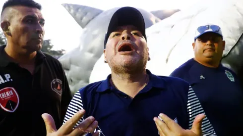 Diego Maradona, entrenador de Gimnasia.