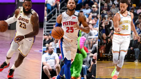 LeBron James, Derrick Rose y Stephen Curry (Getty Images)
