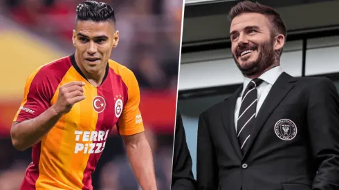 Radamel Falcao y David Beckham (Getty Images)