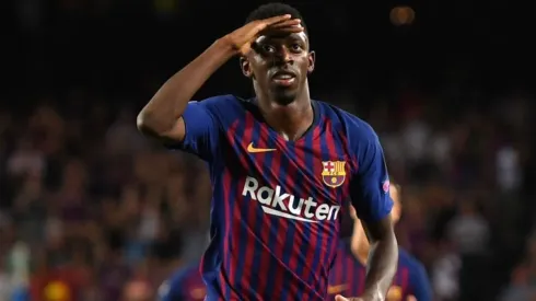 Ousmane Dembélé durante un partido de Barcelona.