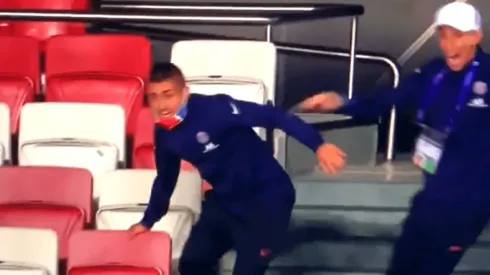 La reacción de Di María y Verratti.