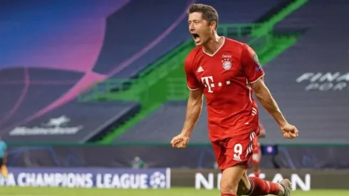 Lewandowski celebrando su gol. (Getty)