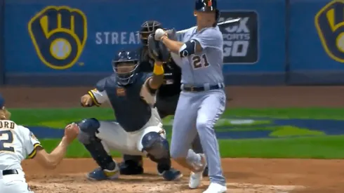 JaCoby Jones, jardinero de los Tigers (Captura de pantalla)