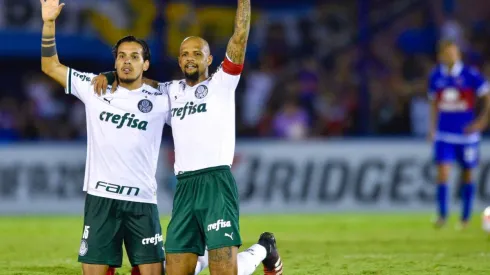 Foto de los jugadores de Palmeiras en la cancha de Tigre.
