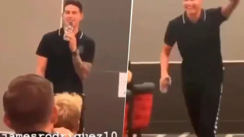 Así fue el bautizo de James Rodríguez con sus compañeros del Everton.