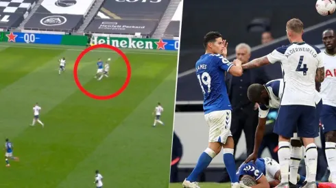 Así fue el lujo que tiró James en el duelo entre Tottenham y Everton.