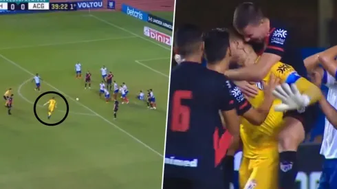 El golazo de Jean y el festejo posterior.