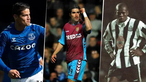 James Rodríguez, Juan Pablo Ángel y Faustino Asprilla.