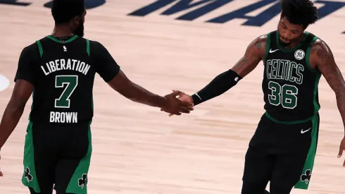 Jaylen Brown y Marcus Smart (Getty Images)