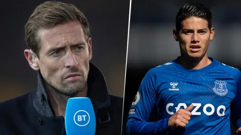 Peter Crouch y James Rodríguez.