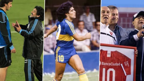 Foto de las imágenes que subieron los equipos con Diego Maradona.